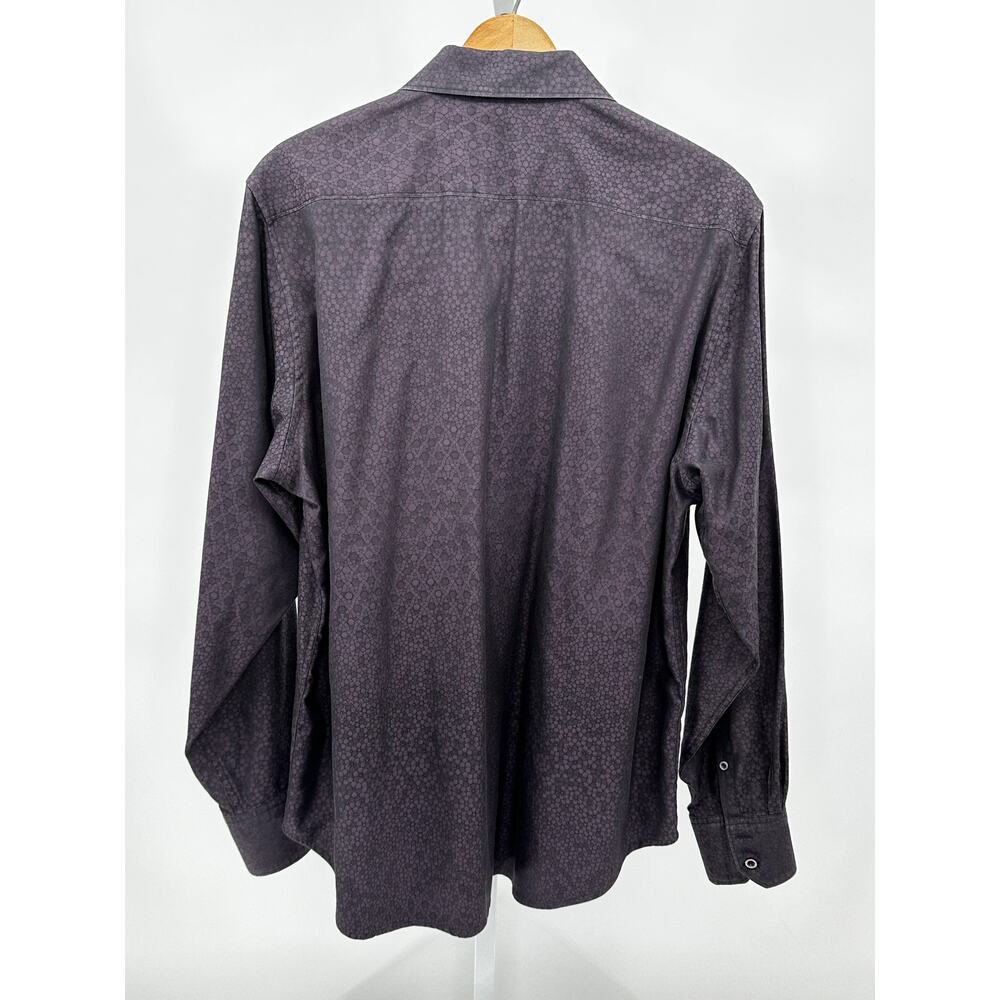 Robert Graham Mens L Button Up Shirt Flip Cuff Mask Print Classic Fit - Picture 2 of 12